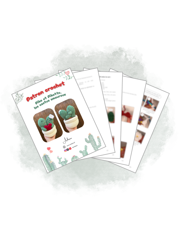 Modele apercu-12 Patron crochet PDF - Piko et Pikette, les cactus amoureux