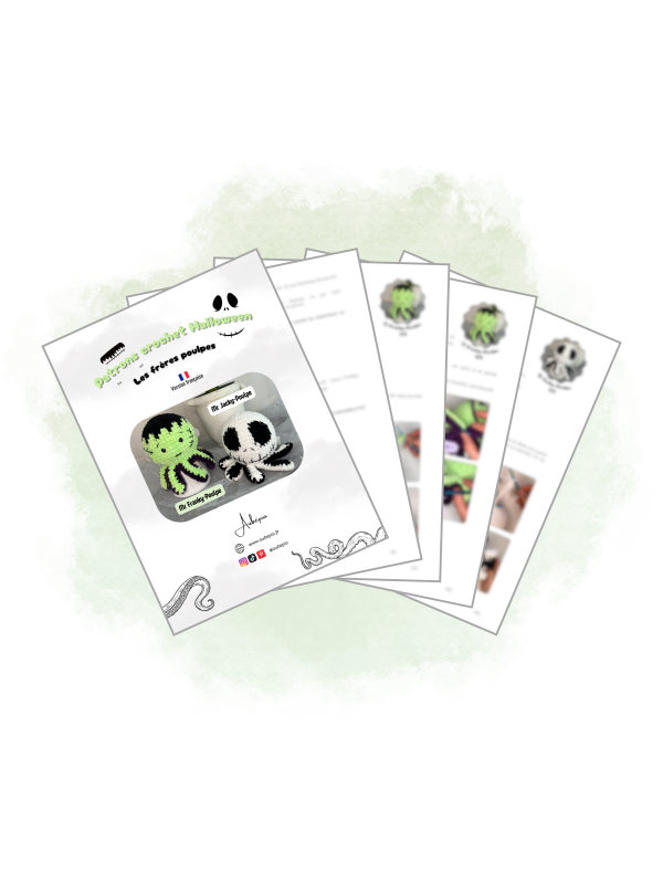 Modele apercu-15 Patron crochet PDF - Pack de 2 pieuvres Halloween