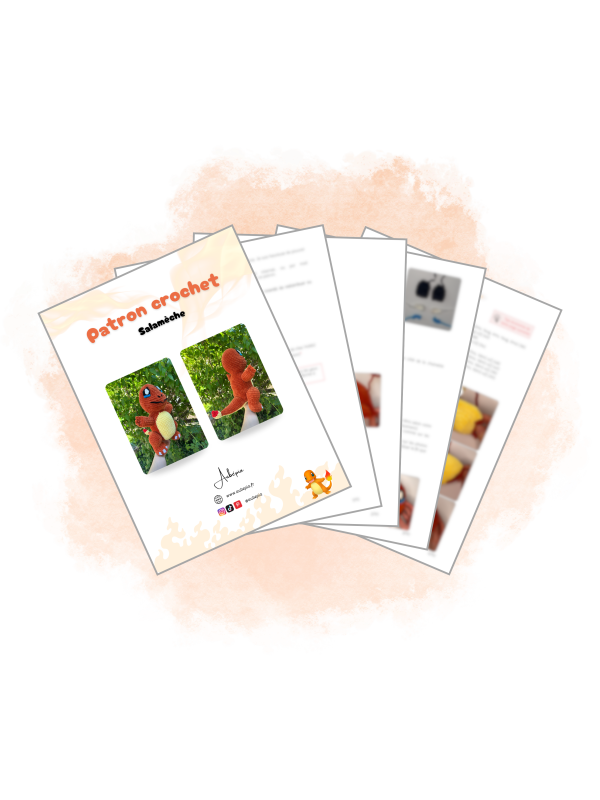 Modele apercu-5 Patron crochet PDF - Salamèche/Charmander