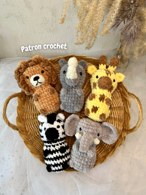 Patron crochet-10 Patron crochet PDF - Pack animaux de la savane 5en1