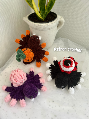Patron crochet-11 Patron crochet PDF - Pack araignées Halloween 3en1