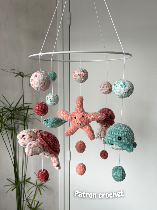 Patron crochet-7 Patron crochet PDF - Mobile bébé "sous l'océan"