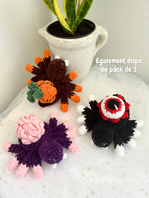 Patron crochet PDF - Mme Araignée citrouille d'Halloween
