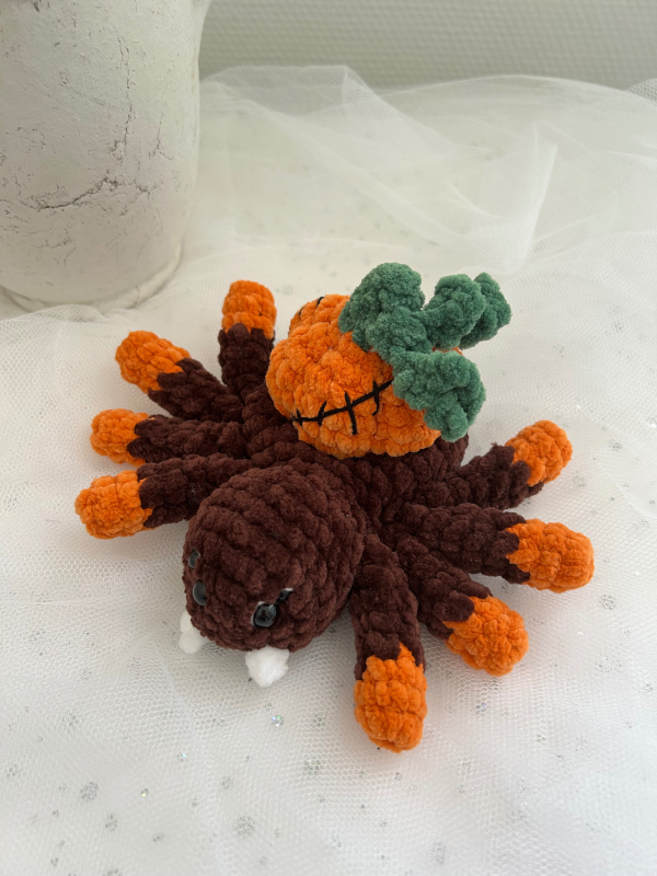 Patron crochet PDF - Mme Araignée citrouille d'Halloween