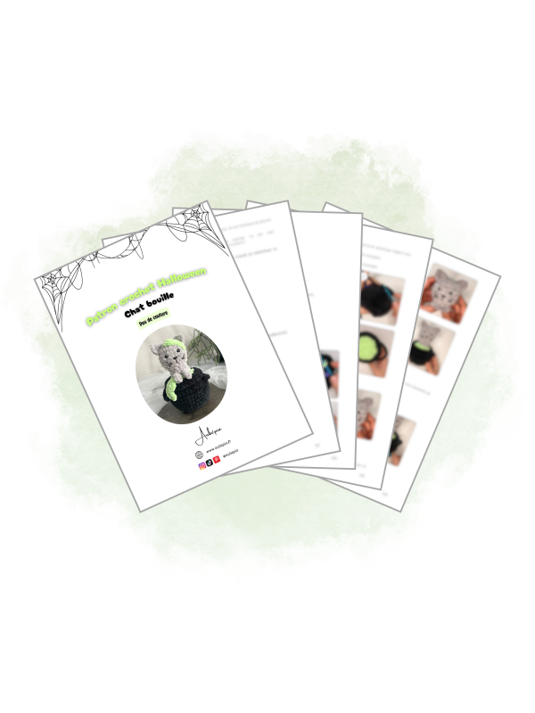 Modele apercu-19 Patron crochet PDF - Chat bouille d'Halloween