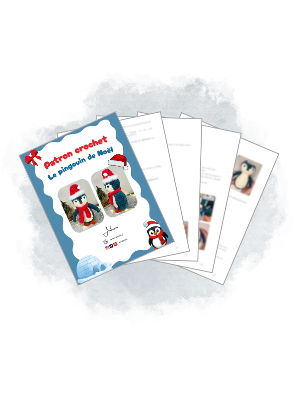 Patron crochet PDF - Le pingouin de Noël