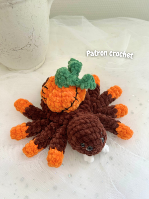 Patron crochet-13 Patron crochet PDF - Mme Araignée citrouille d'Halloween