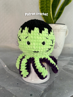 Patron crochet-16 Patron crochet PDF - Poulpe Halloween Frankenstein