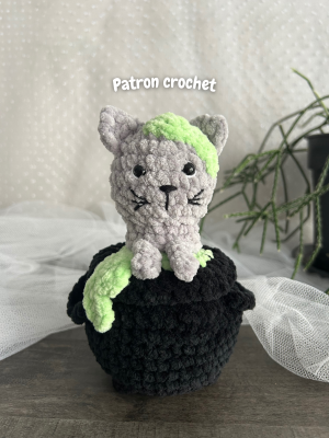 Patron crochet PDF - Chat bouille d'Halloween